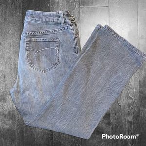 Chicos Platinum Jeans Women's Size 1.5 (size 10) Short Faded Black bootleg